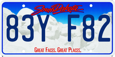 SD license plate 83YF82