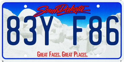SD license plate 83YF86