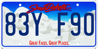 SD license plate 83YF90