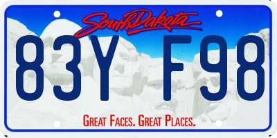 SD license plate 83YF98