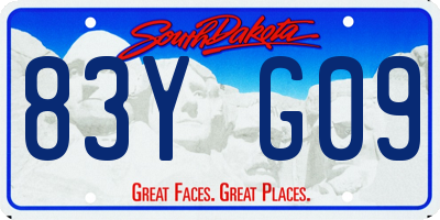 SD license plate 83YG09
