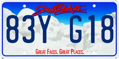 SD license plate 83YG18