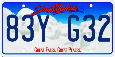 SD license plate 83YG32