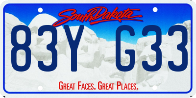 SD license plate 83YG33