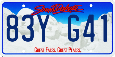 SD license plate 83YG41