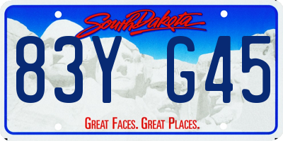 SD license plate 83YG45