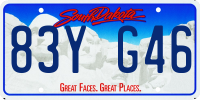 SD license plate 83YG46