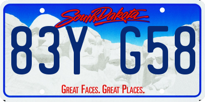 SD license plate 83YG58