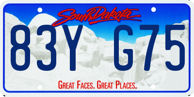 SD license plate 83YG75