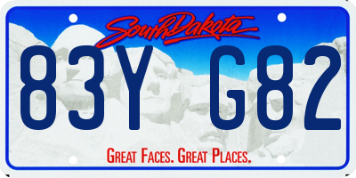SD license plate 83YG82
