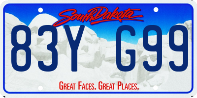 SD license plate 83YG99