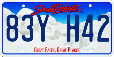 SD license plate 83YH42