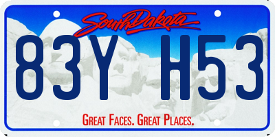 SD license plate 83YH53