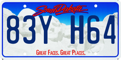 SD license plate 83YH64