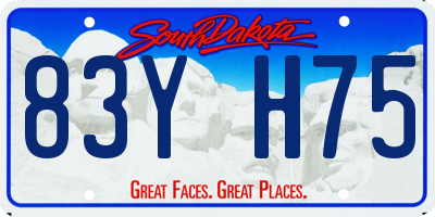 SD license plate 83YH75