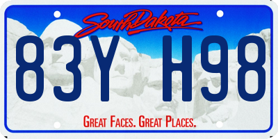 SD license plate 83YH98