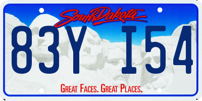 SD license plate 83YI54