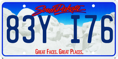 SD license plate 83YI76