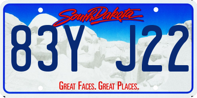 SD license plate 83YJ22