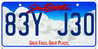SD license plate 83YJ30