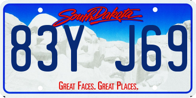 SD license plate 83YJ69