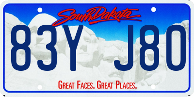 SD license plate 83YJ80