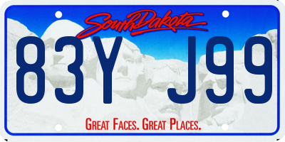 SD license plate 83YJ99