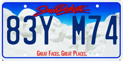 SD license plate 83YM74