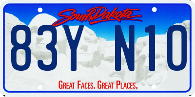 SD license plate 83YN10