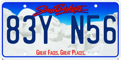 SD license plate 83YN56