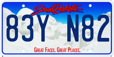 SD license plate 83YN82