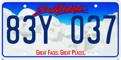 SD license plate 83YO37