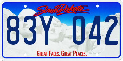 SD license plate 83YO42