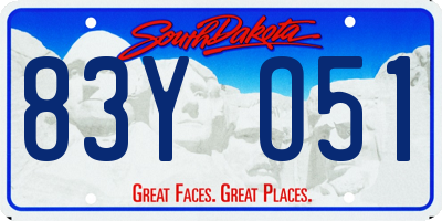 SD license plate 83YO51