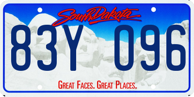 SD license plate 83YO96
