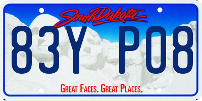 SD license plate 83YP08