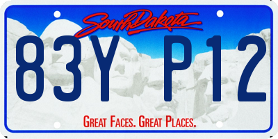 SD license plate 83YP12