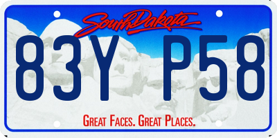 SD license plate 83YP58