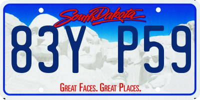 SD license plate 83YP59