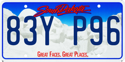 SD license plate 83YP96