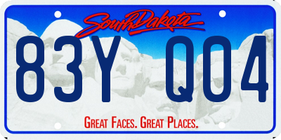 SD license plate 83YQ04