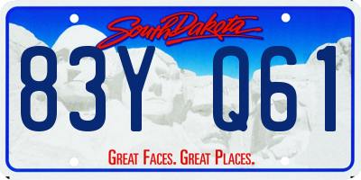 SD license plate 83YQ61
