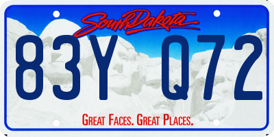 SD license plate 83YQ72