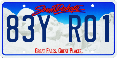 SD license plate 83YR01