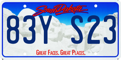 SD license plate 83YS23