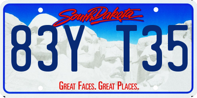 SD license plate 83YT35