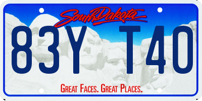 SD license plate 83YT40