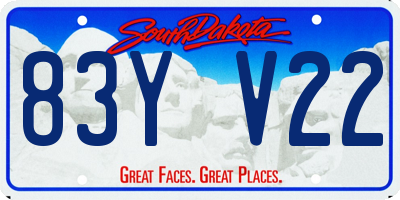 SD license plate 83YV22