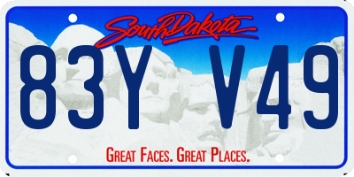 SD license plate 83YV49