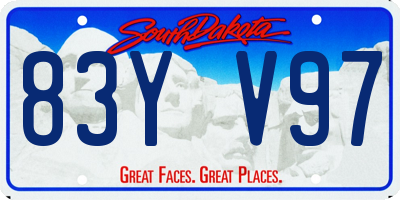 SD license plate 83YV97